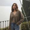 Spring & Fall New Arrival Cross-Border Fashion All-Match Casual Lazy Sense Knitwear Solid Color and V-neck Loose Cardigan Coat