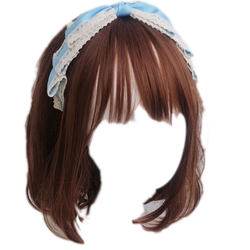 

Multicolor Lolita Lace Hair Hoop Sweet Big Bowknot Headband Handmade Hair Accessories Gift for Girlfriend Daughter