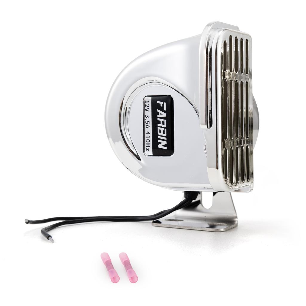FARBIN 12V Marine Snail Electric Horn 304 Stainless Steel Super Loud Car Horn Waterproof Warning Electric Horn For Speedboat Car