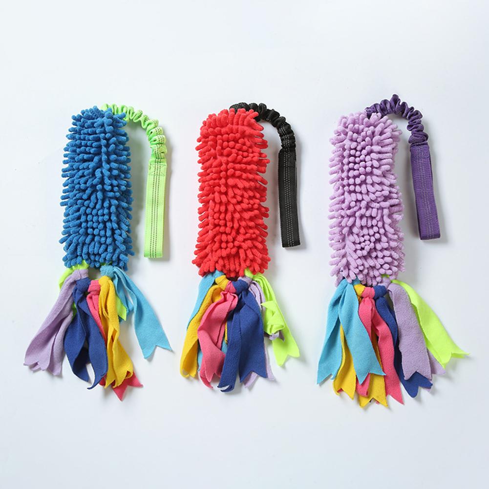 Dog Tug-Mop Training Toy Chew-Resistant Squeaky Sound Bungee-Tug War Rope Toys Interactive Teeth Cleaning Pet Supply
