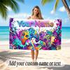 Decorative Artwork Theme Soft Beach Towel Personalized Custom Name Text Towel Portable for Beach Pool Travel