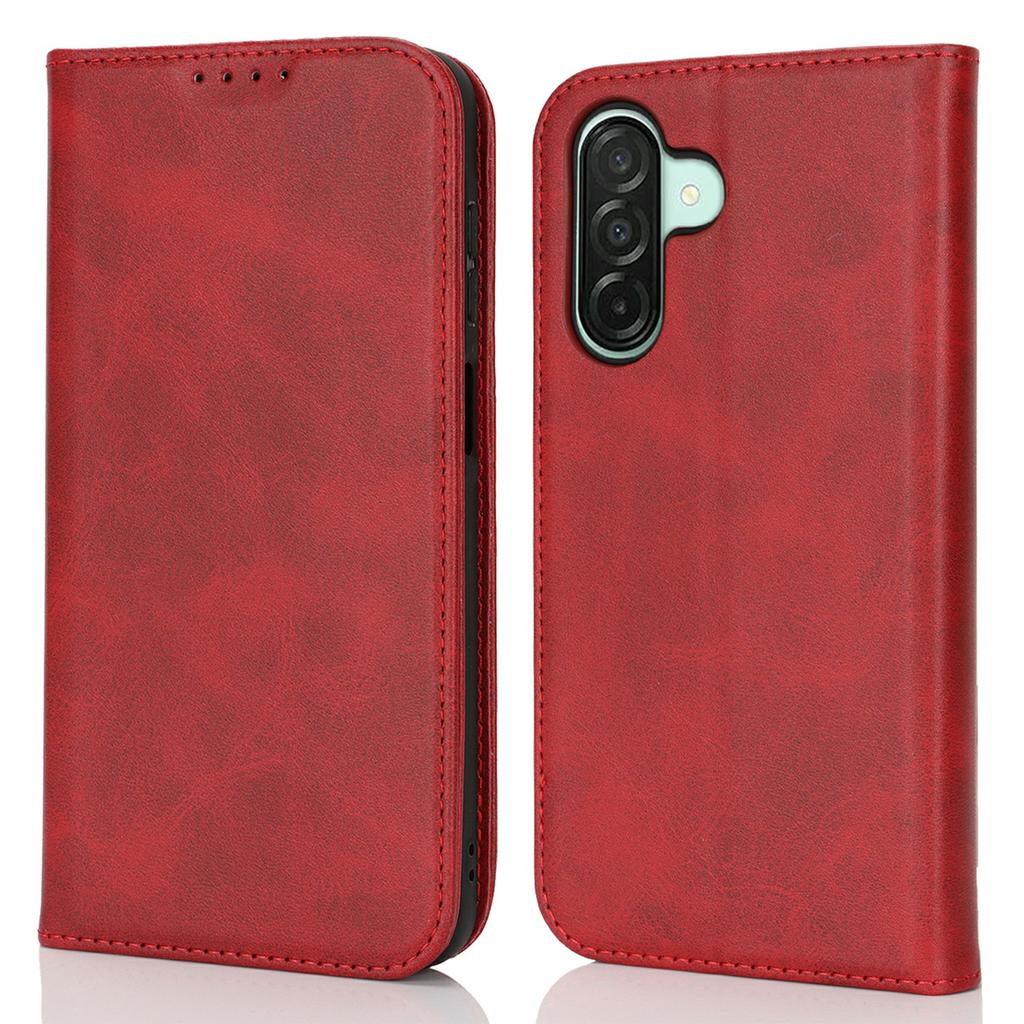 For Samsung Galaxy A26 5G Case PU Leather Calf Textured Magnetic Closing Smart Phone Cover