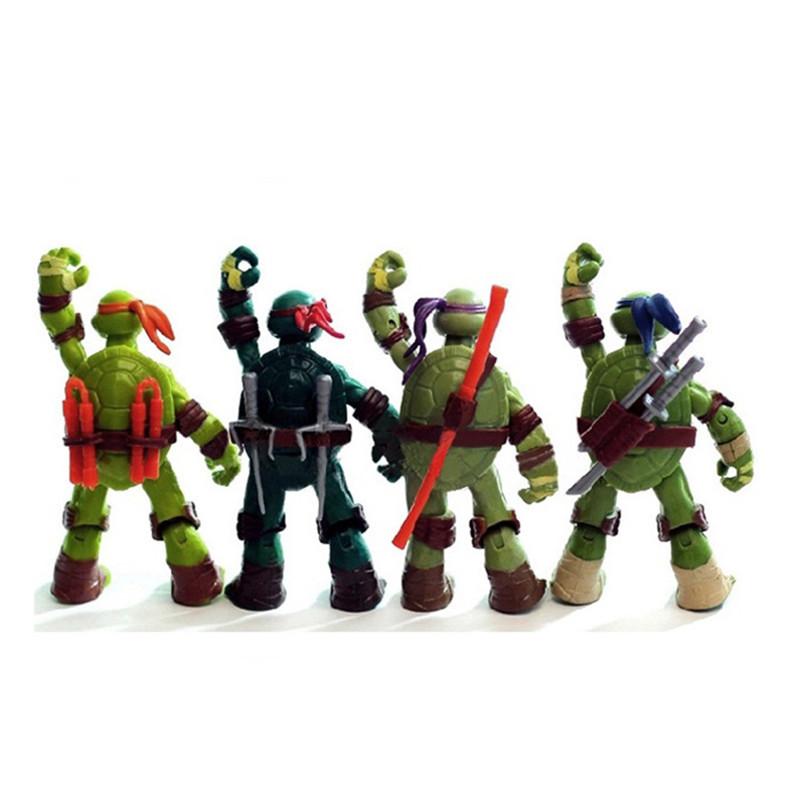 Tartarughe Ninja Mutanti Adolescenti Action Figures Confezione da 4 Bambole Articolate Cartoon Giocattoli Anime Classici Regalo da Collezione