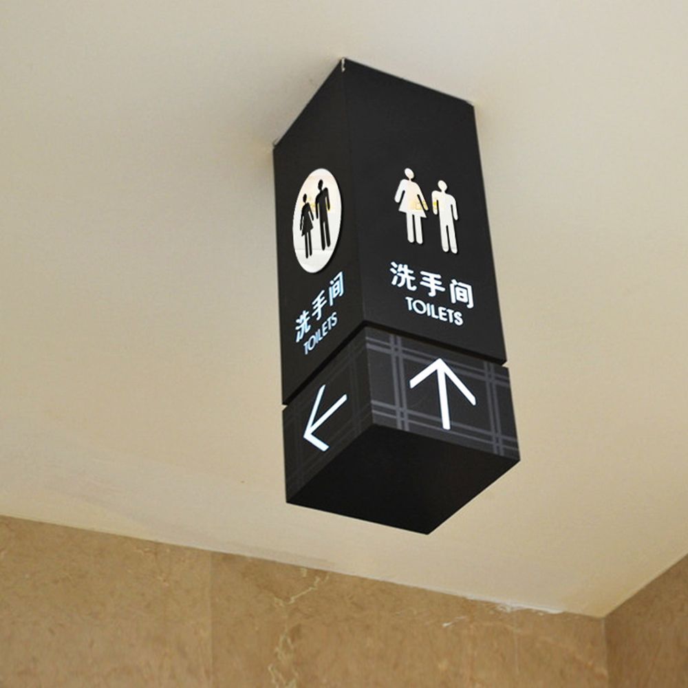 WC Decor Bathroom Door Toilet Wall Stickers Woman & Man Mirror Surface Decal Washroom Sign Poster