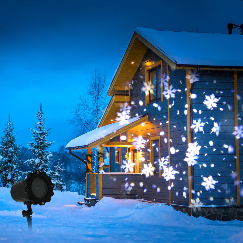 Snowflake Led Projector Light with Remote Control Outdoor Lawn Garden Christmas Stage Decoration Projection Pattern Blizzard Lamp