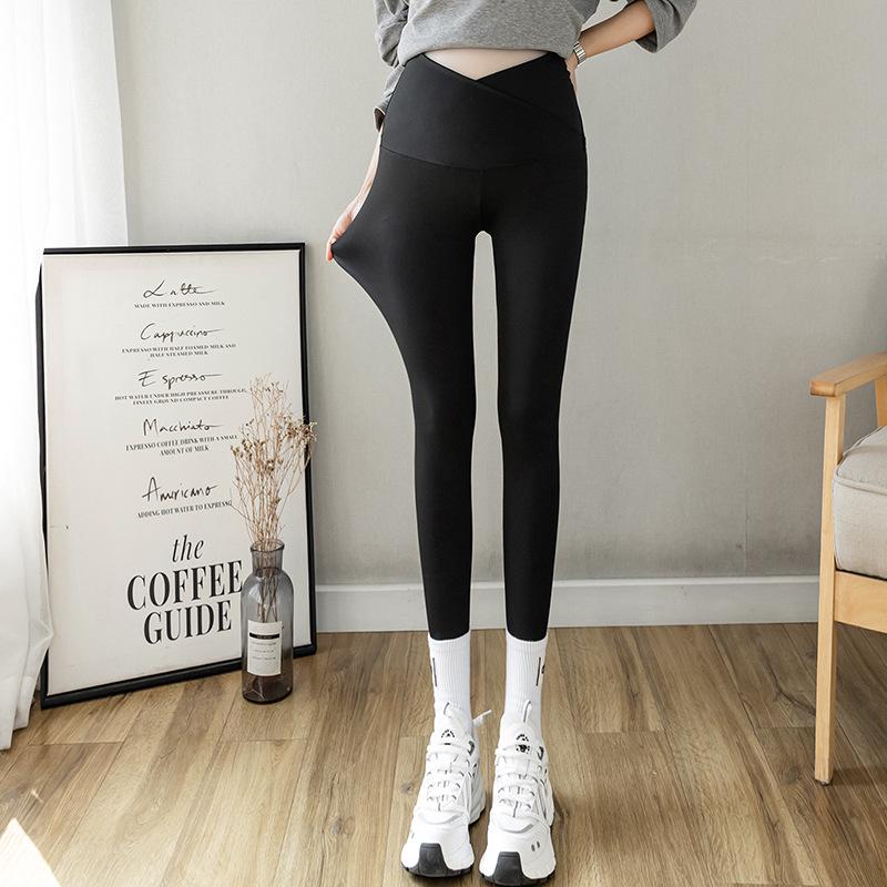 2026 Maternity Sharkskin Yoga Pants - Slimming Nine-Point Casual Base Layer L