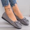 Lovely Sweet Flats for Women Summer Casual Slip on Round Toe Shoes for Women Solid Butterfly Knot Platform Flats Plus Size