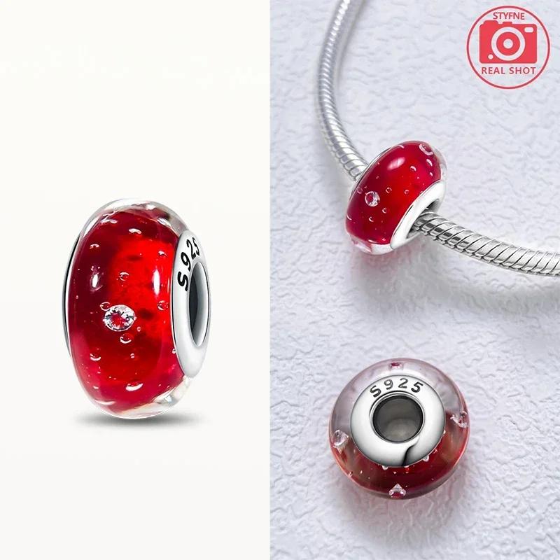 Coppereffervescence Murano Glass Original Colored Beads Fit Original Charm Bracelet Fine Jewelry Diy Giftsfor Women