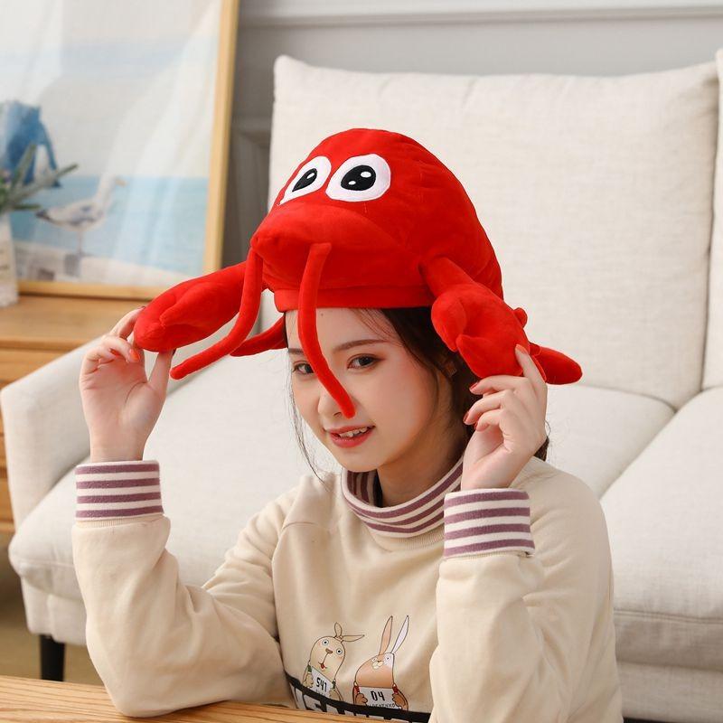 Hat, Lobster Hood, Hat, Plush Hood, Photo Props, Photo Props, Cartoon Hood.