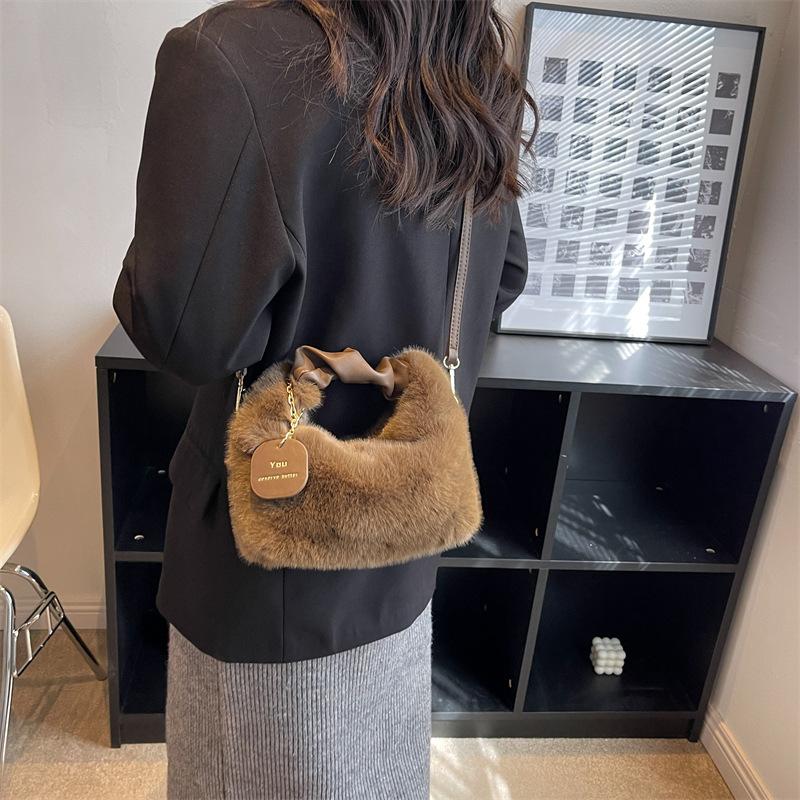 High-end Mink Velvet Pleated Fur Bag Bags2025 New Handbag One Shoulder Underarm Bag Crossbody Bag