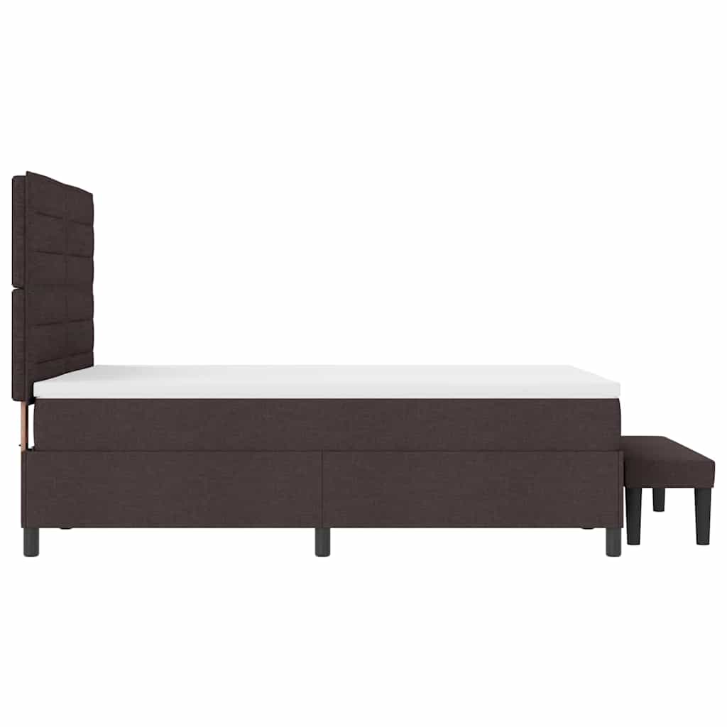 Boxspring Bed with Headboard Dark Brown 140 x 200 cm Fabric