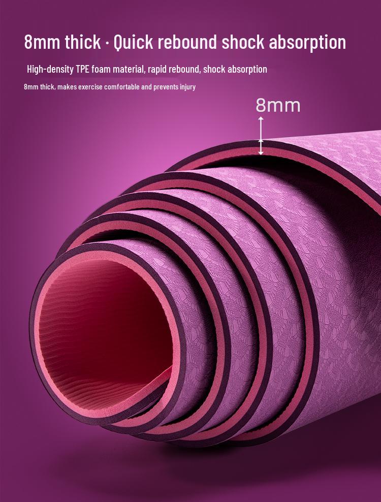 Thick Non-Slip Yoga Mat - Odorless TPE for Home Fitness