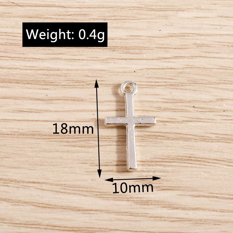 80pcs 10*18mm Small Cross Charms Pendants DIY Jewelry Findings Making Religion Charms for Earrings Necklaces Handmade Craft