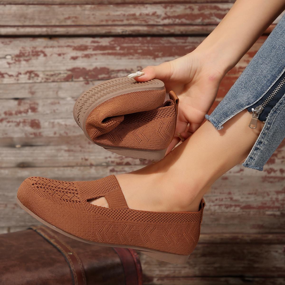 Модные женские туфли на плоской подошве Модные сетчатые дышащие мокасины Обувь для женщин — фото 6