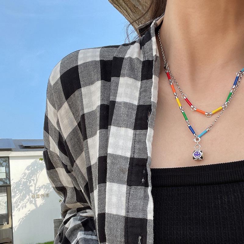 Artistic Personalized Rainbow Pendant Necklace - Women's Fashionable New Style Clavicle Chain