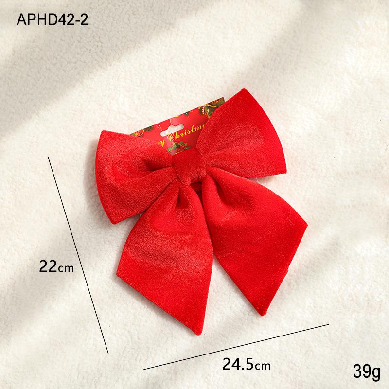 Red Velvet Christmas Bow Ornament for Tree and Wedding Decoration