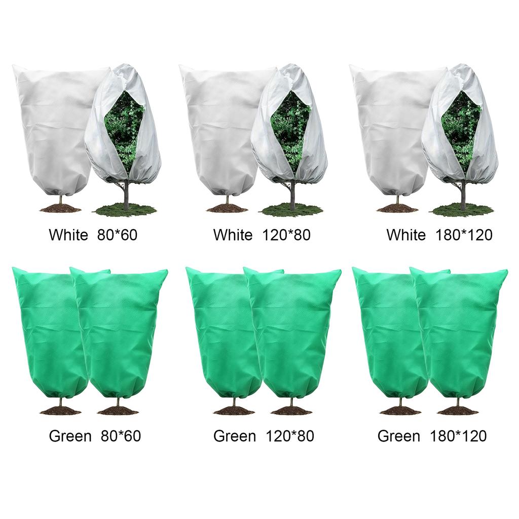 2 Pack Frost Plant Covers with Zipper Drawstring Large Plant Frost Protection Covers for Outdoor Plants Fruit Tree Potted Bag