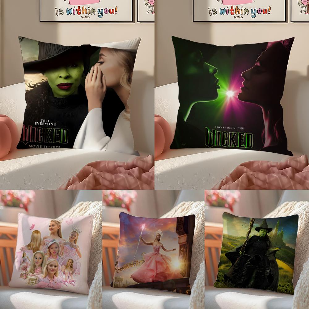 Fantasy Musical Film W-Wicked Pillow Case Pattern Printed Pillowcase For Living Room Sofa Cushion Cover & Bedroom Decor