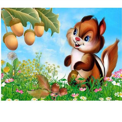 Full Round Drill 5D DIY Diamond Painting "Cartoon Squirrel" 3D Cross Stitch Wall 5D Home Decor