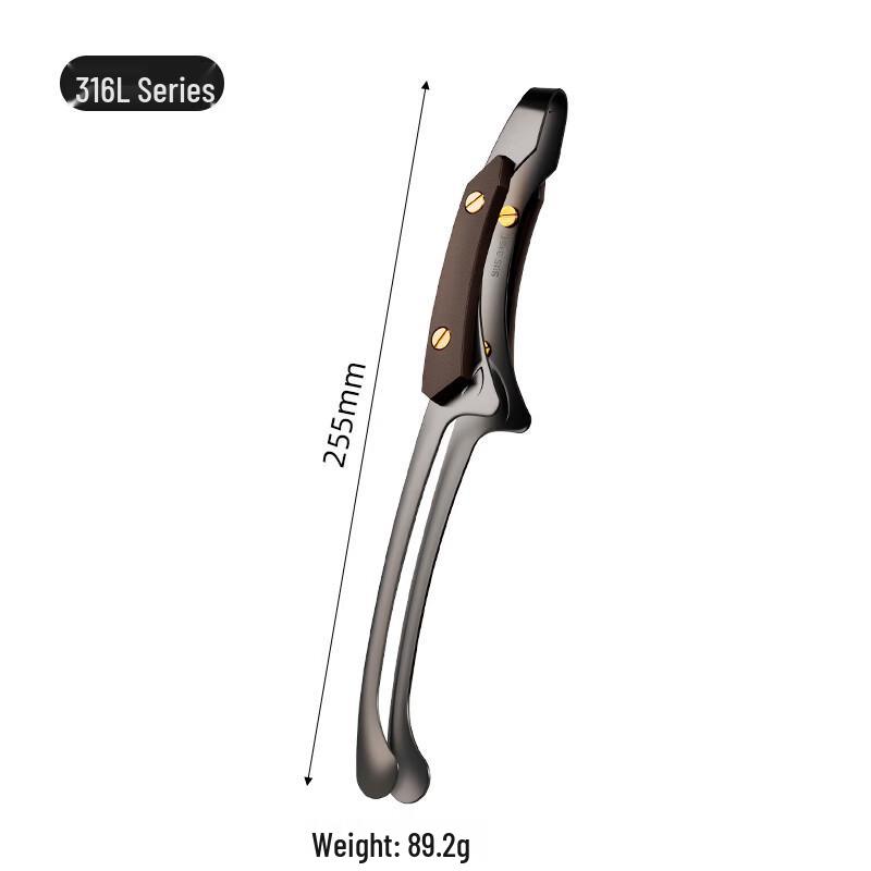 Wutuo 316L Rostfritt Stål Trähandtag Grilltång