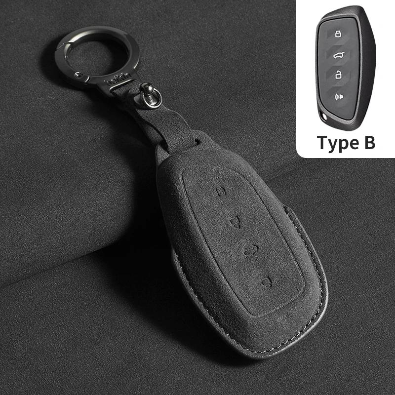 Car Key Case Protector Cover for Great Wall Haval/Hover H6 Dargo M6 PLUS Cratos H9 JOLION F5 H2S F7 H7 Suede Car Key Keychain