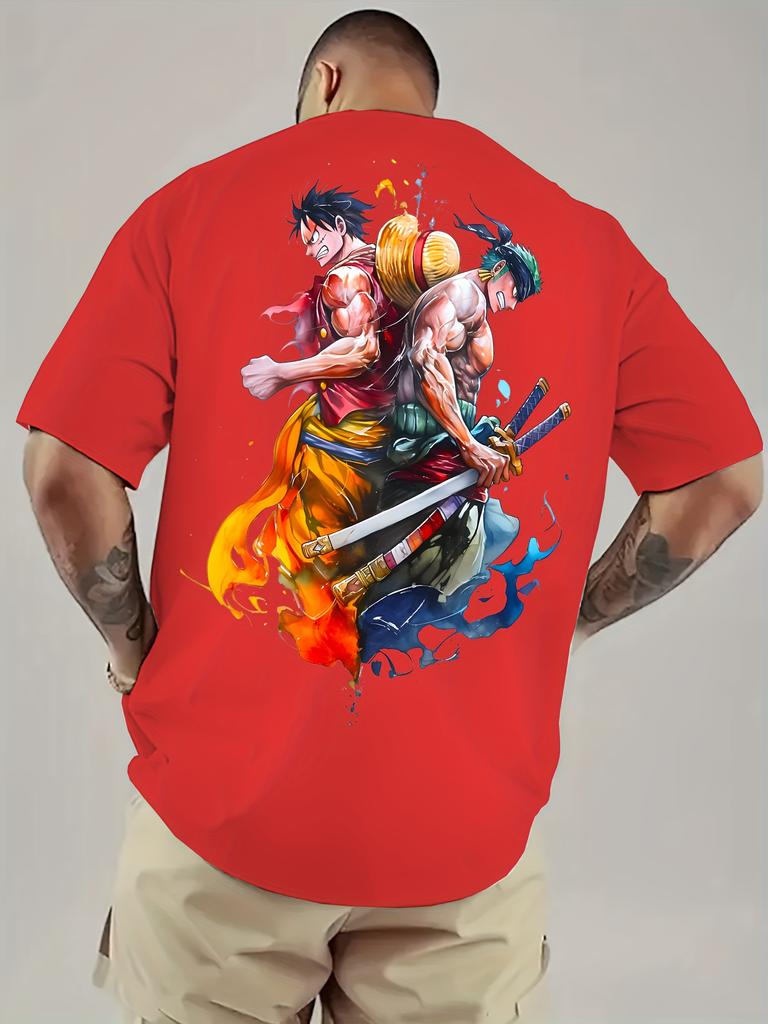 Miniso NE PIECE Sauron Peripheral Printed  Loose Short-sleeved T-shirt Men's Summer American Casual Versatile Top