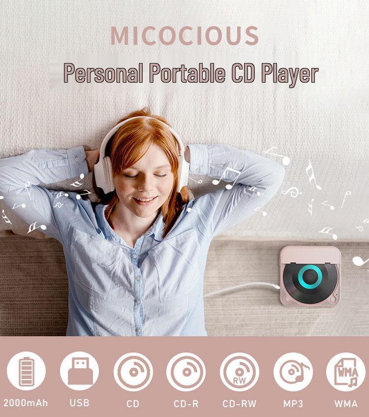 Portable Audiophile CD Player with Repeater - Lightweight Walkman for Student English Listening