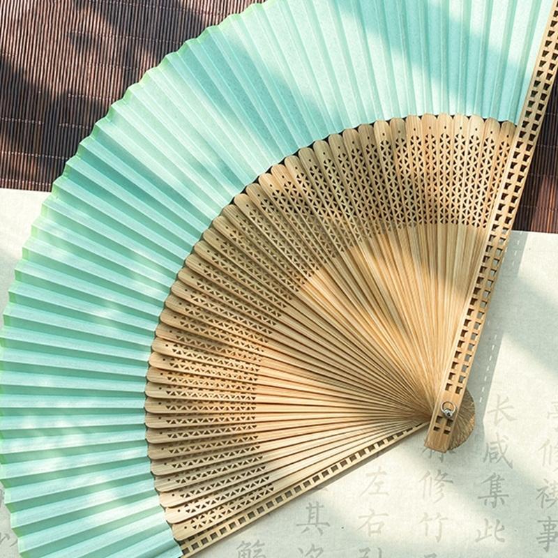 Elegant Chinese Folding Fan With Silk Like Fabric Perfect For Photography And Traditional Costume Handcrafted Fan