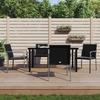 VidaXL Garden Dining Set 5 Pcs Cushions Wicker Steel 3186963