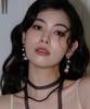 Reve Black Dot Lace Scarf & Onyx Necklace [3-Way]