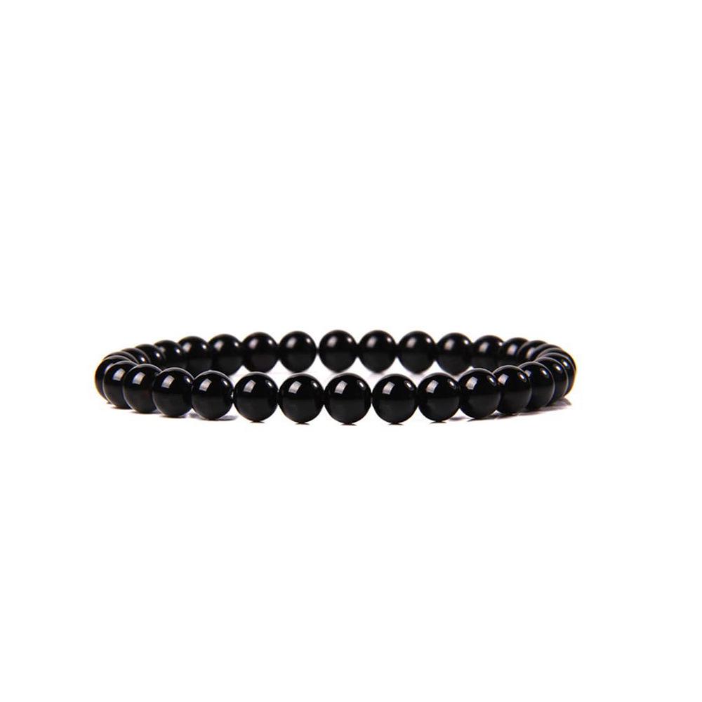 6mm Stone Bead Bracelet for Men and Women, Healing Crystal Stone Round Bead Bracelet Set, Elastic Energy Bracelet