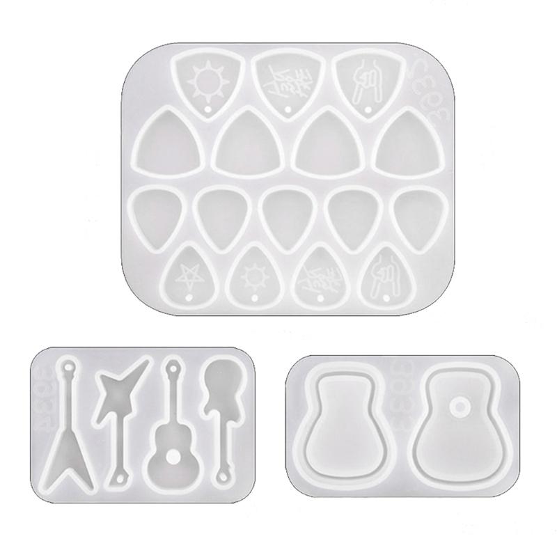 1/2/3Pcs Guitar Picks Molds for Resin Casting Guitars Pick Resin Mold for Musical Instruments Accessories Adult Kids