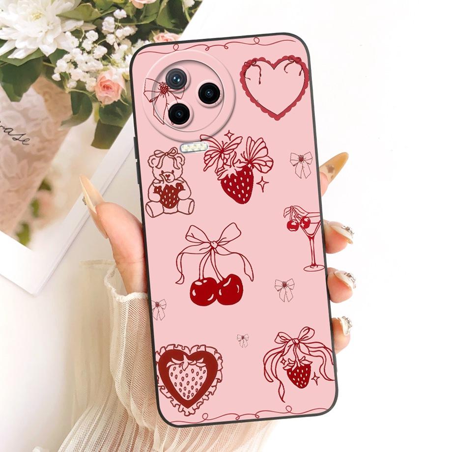 Fashion Painting Phone Case For Infinix Note 12 Pro 12 G96 12i Note12 2023 VIP Funda Soft Silicone Bow Pattern Cartoon Cat Cover
