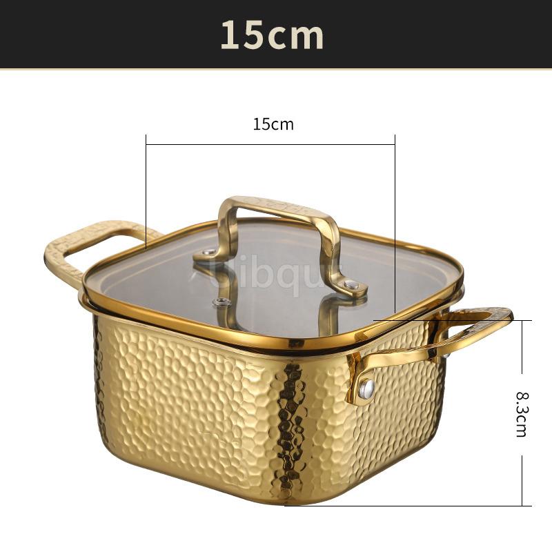304 Stainless Steel Small Hot Pot One Person, One Pot for Household and Commercial Use Square Personal Hot Pot Chafing Dish