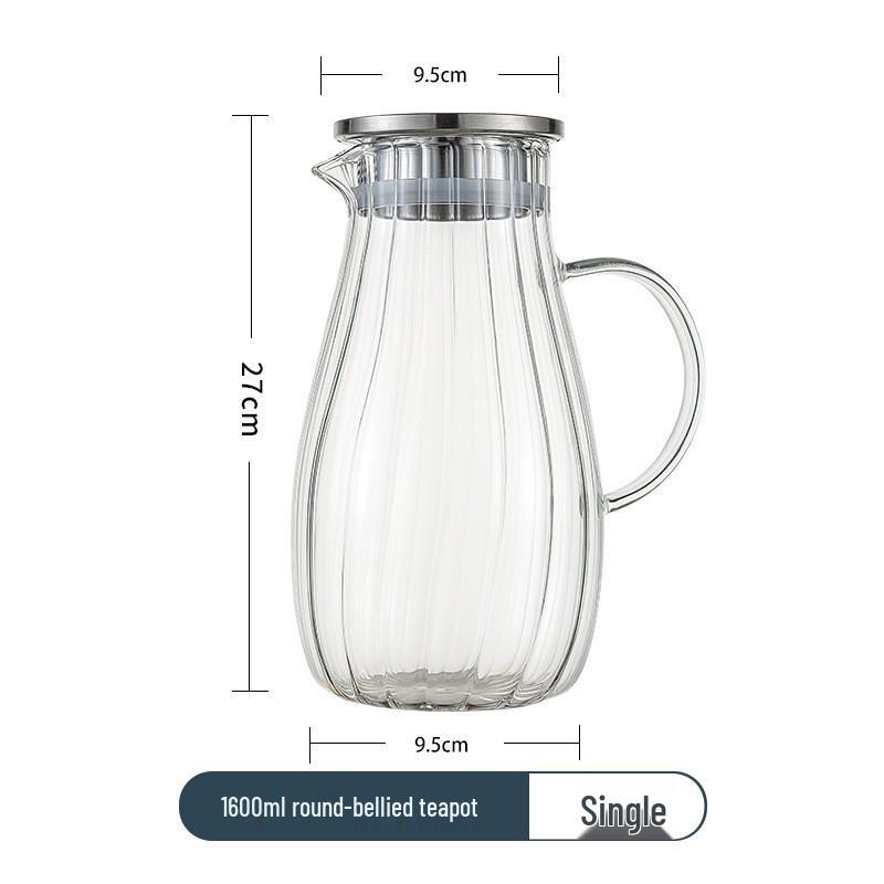 High-Temperature Resistant Glass Cold Water Pitcher - Large Capacity Japanese Style Heat-Resistant Jug with Cold Water Cup