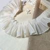 3Meters/lot 10cm Wide White Beige Mesh Pleated Lace Skirt Hem with Lace Decoration DIY Material