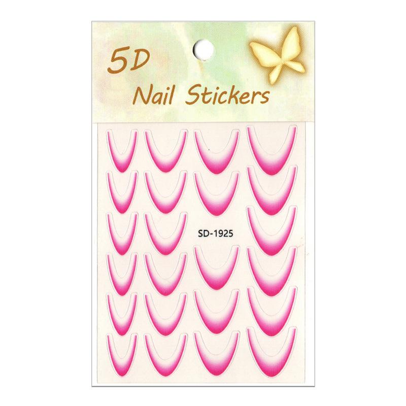 Gradient French Nail Art Stickers - Crescent Smile & Arc Decals