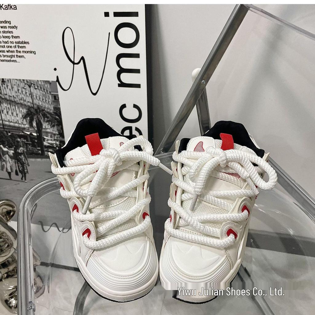 Unisex American High Street White Canvas Loafers - Trendy Spring Height-Increasing Casual Sneakers