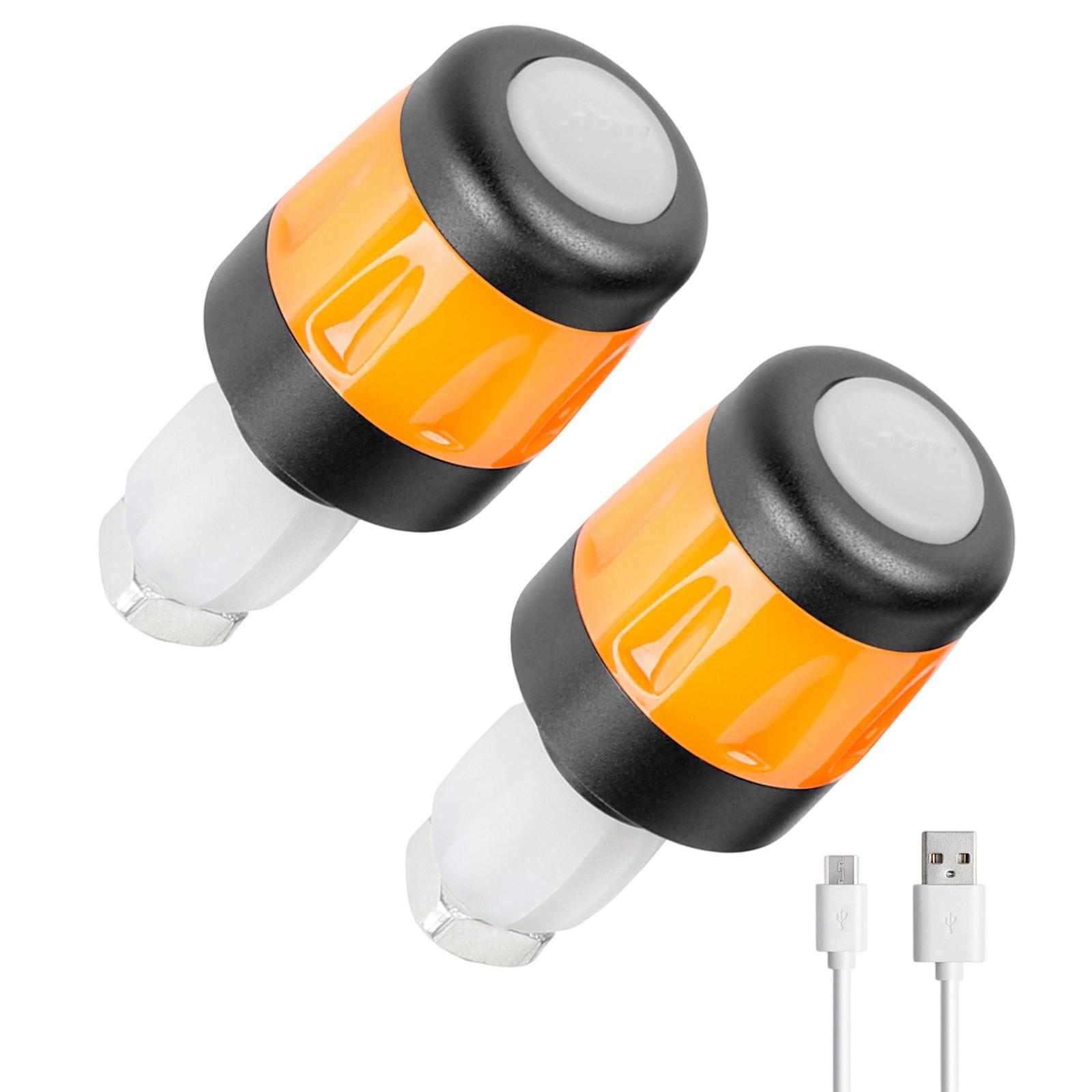 Перезаряжаемые фонари на руль велосипеда USB-зарядка Предупреждающие огни для электросамоката Горного Дорожного Велосипеда Комплект из 2 штук One Size чёрный