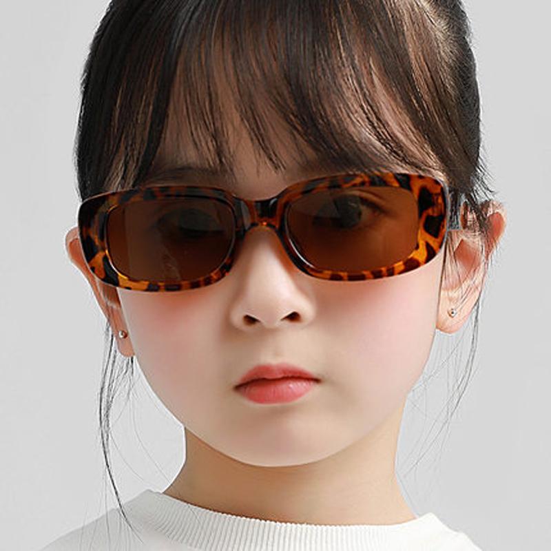 Korean Retro Square Child Sunglasses for Kids Fashion Oval Solid Color Children Eyewear UV400