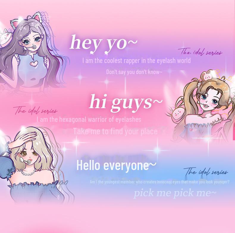 Lishu Idol Series 3: Girls Natural Look False Eyelashes - Self-Adhesive, Clustered Segments