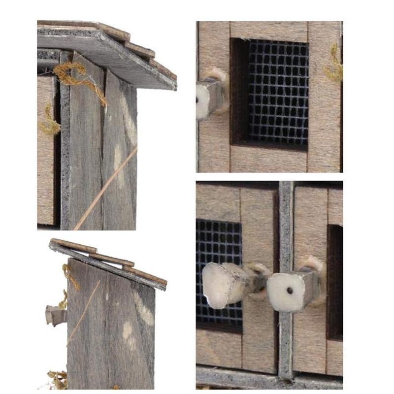 Realistic Wood Chicken Nest Doll House Furniture Miniature Farmhouse Backyard Scene Landscape Ornament For Craft Project