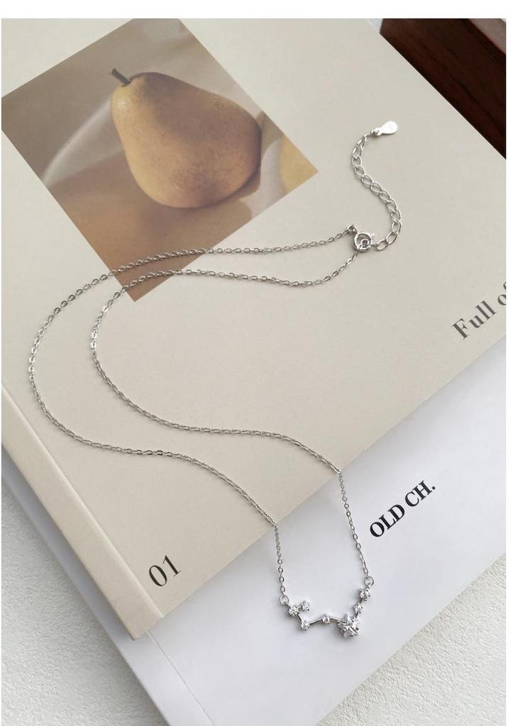 S999 Sterling Silver Big Dipper Necklace for Women - Niche, Light Luxury Design, Elegant Clavicle Chain, Perfect for Valentine's Day Gift.