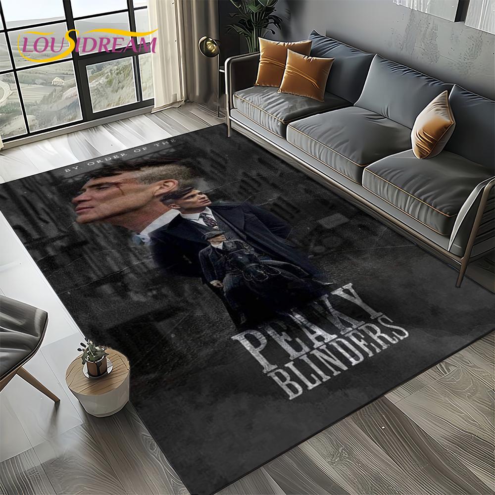 Nuovo Tappeto Tommy Shelby P-Peaky B-Blinders per Camera da Letto Soggiorno Casa Decorazione Divano, Decorazione Tappetino Gioco per Bambini Regalo