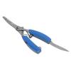 Fishing Pliers Multifunctional Stainless Steel Fishing Scissors with 2 Blades Braid Line Cutters Hook RemoverBlue