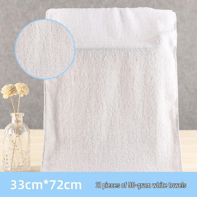 White Pure Cotton Hotel Towel: Soft, Absorbent, Durable, Embroidery-Friendly for Spa & Salon Use