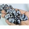 15Pcs Natural Snowflake Obsidian Pear Cabochon Loose Gemstone Lot 318Cts. A-748