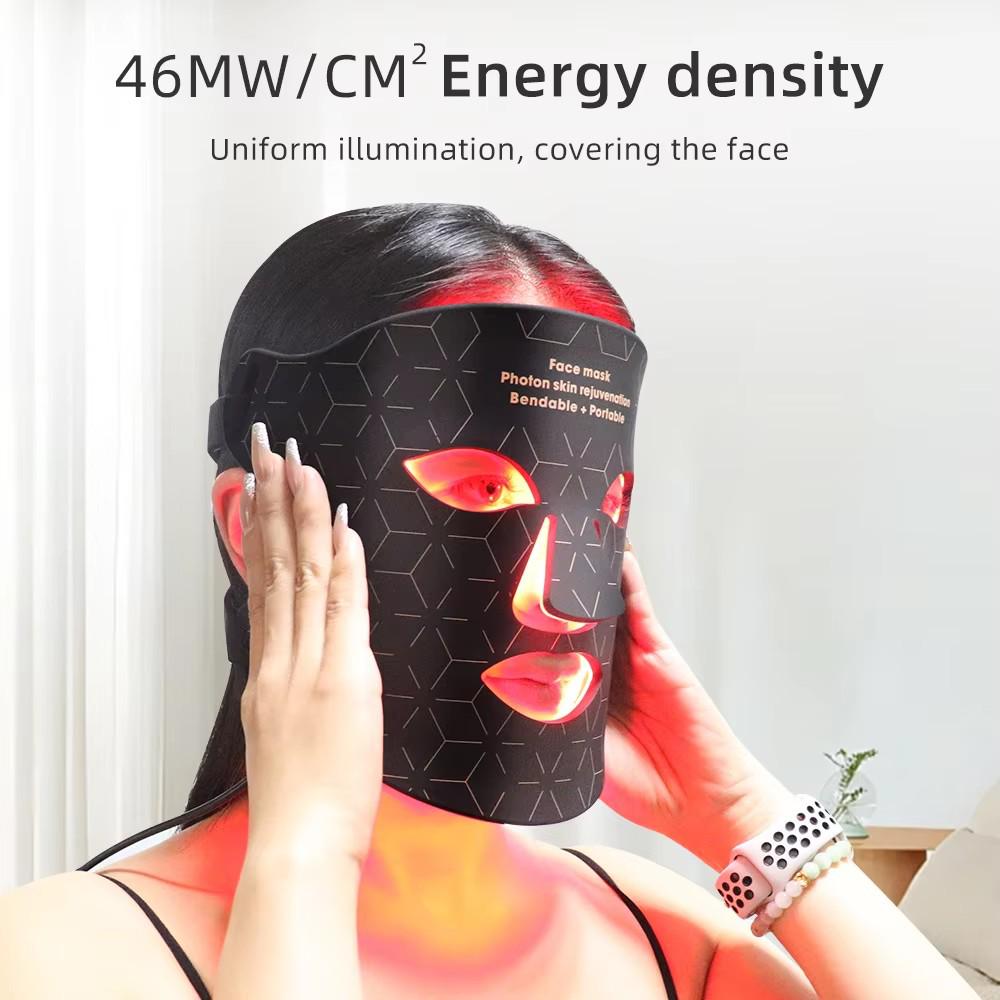 Remote-Controlled Portable LED Face Mask: Red Light Facial Spectrometer for Home Beauty.