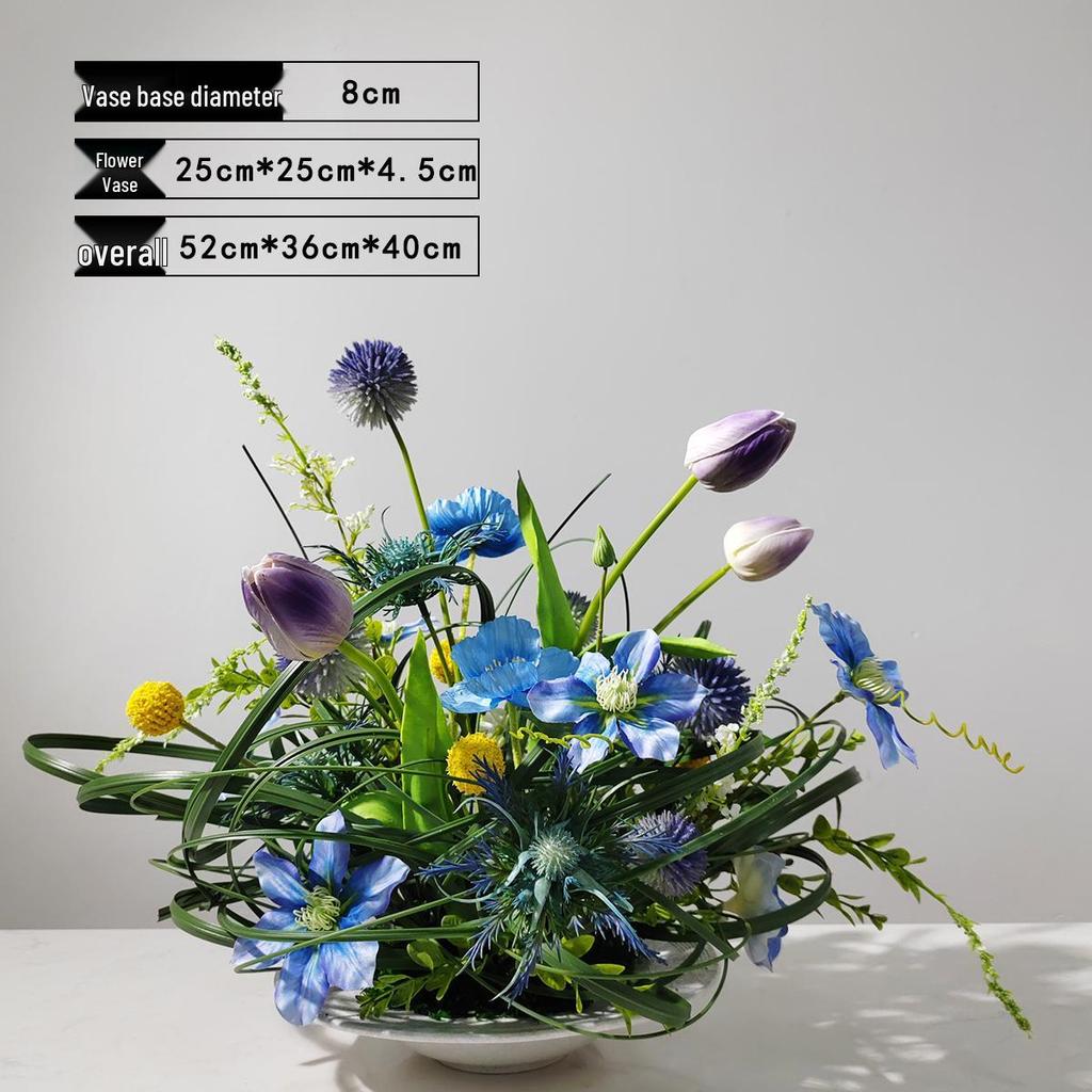 Chinese Style Floral Coffee Table Arrangement for Living Room or Hotel Decor