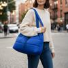 Down Drawstring Shoulder Bag Versatile Large Capacity Underarm Bags Puffy Quilted Tote Bag  Daily